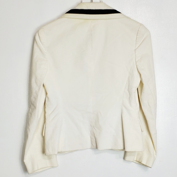 alice olivia size S corduroy trim satin blazer jacket off white casual career - Picture 6 of 12